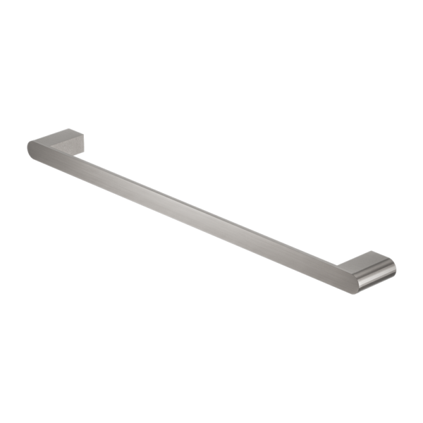 Nero | Bianca 800 mm Brushed Nickel Single Towel Rail - Acqua Bathrooms