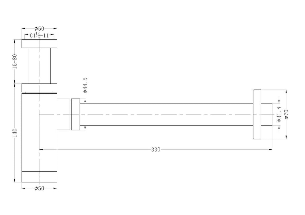 Nero | Bottle Trap 40mm Chrome - Acqua Bathrooms