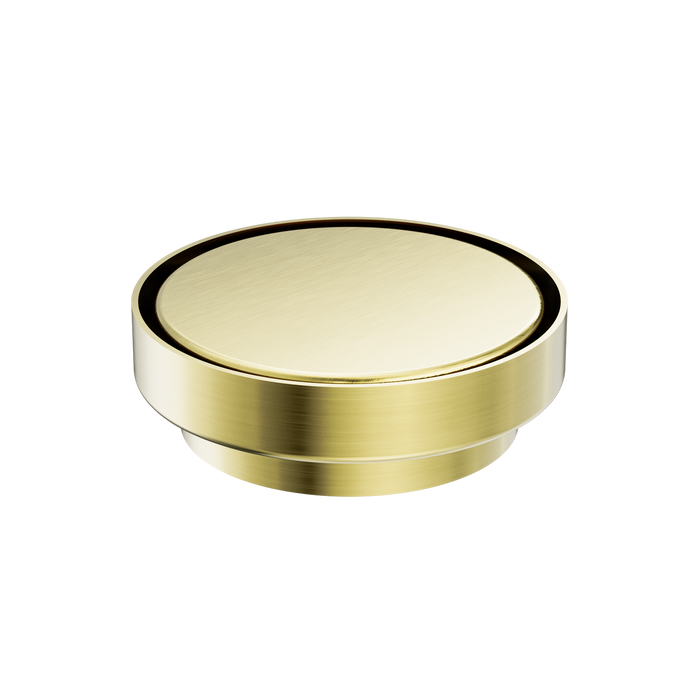 Nero | Round Brushed Gold 100mm Tile Insert Floor Waste - Acqua Bathrooms