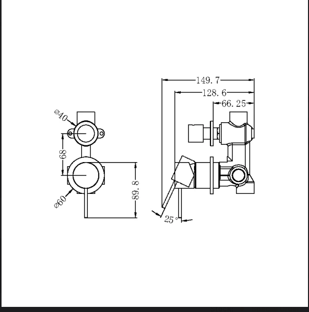 Mecca Matte Black Separate Diverter