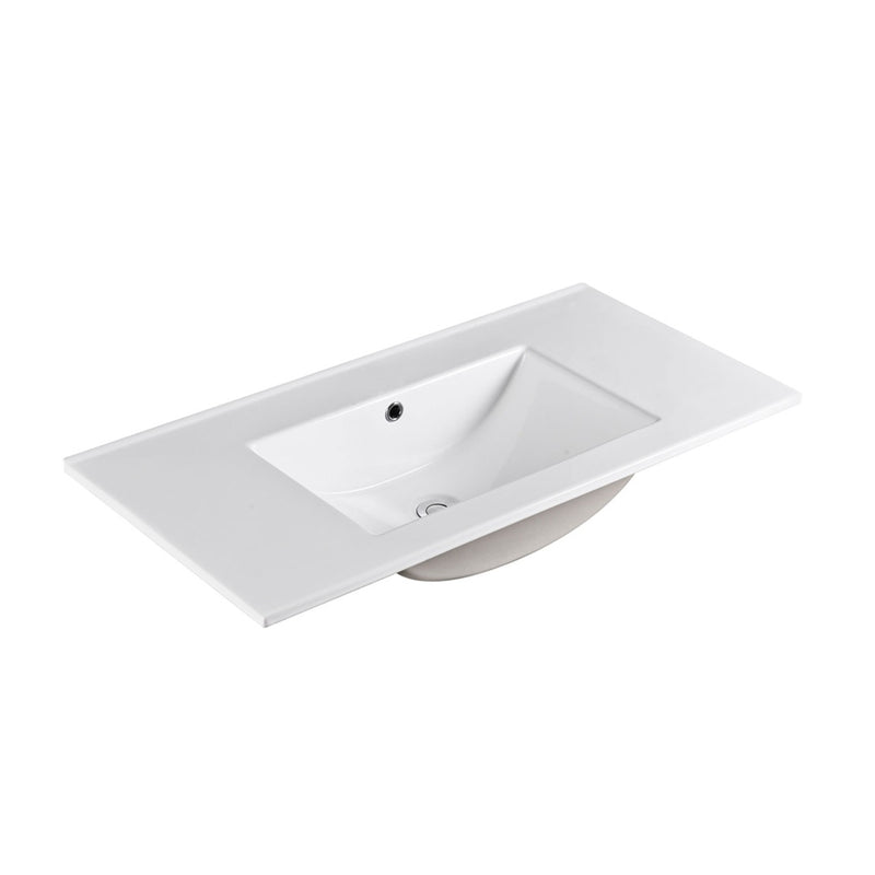 900mm Ceramic Top with Overflow - No Tap Hole - Acqua Bathrooms