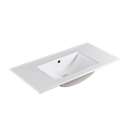 900mm Ceramic Top with Overflow - No Tap Hole - Acqua Bathrooms