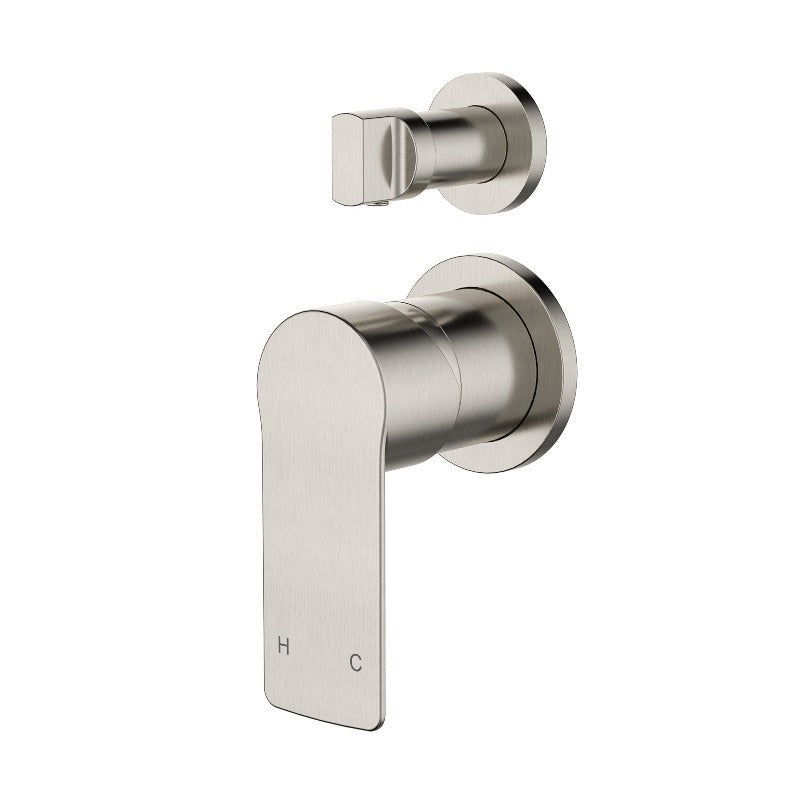 Nova Warm Brushed Nickel Wall Diverter - Acqua Bathrooms