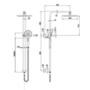 Nova Champagne Multifunction Shower Rail - Acqua Bathrooms