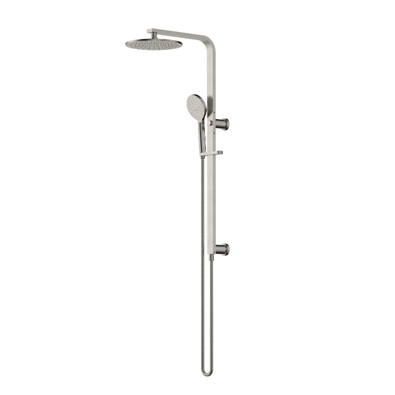 Nova Warm Brushed Nickel Multifunction Shower Rail - Acqua Bathrooms