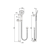 Nova Champagne Shower Rail - Acqua Bathrooms