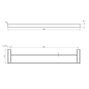 Nova Champagne 600mm Double Towel Rail - Acqua Bathrooms