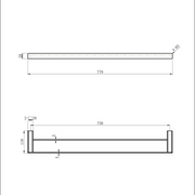 Nova Champagne 750mm Double Towel Rail - Acqua Bathrooms