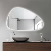 Oblonga Touchless 1200 x 750 Asymmetrical LED Mirror - Three Light Temperatures - Acqua Bathrooms