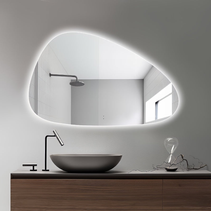 Oblonga Touchless 1200 x 750 Asymmetrical LED Mirror - Three Light Temperatures - Acqua Bathrooms