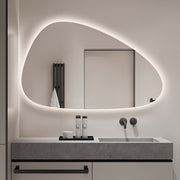 Oblonga Touchless 1200 x 750 Asymmetrical LED Mirror - Three Light Temperatures - Acqua Bathrooms