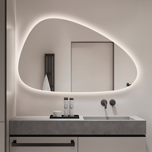 Oblonga Touchless 1200 x 750 Asymmetrical LED Mirror - Three Light Temperatures - Acqua Bathrooms