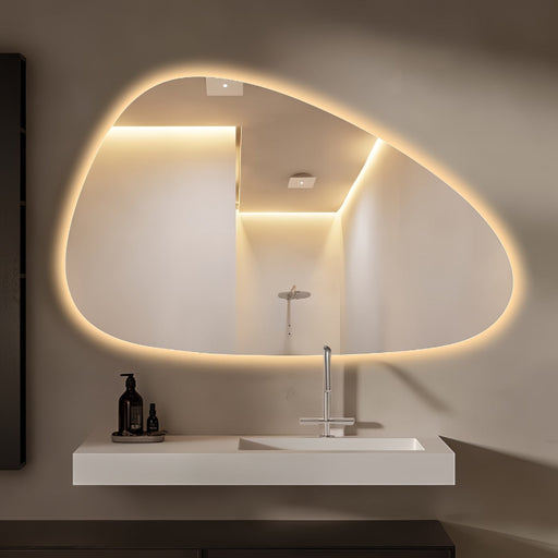 Oblonga Touchless 1500 x 900 Asymmetrical LED Mirror - Three Light Temperatures - Acqua Bathrooms