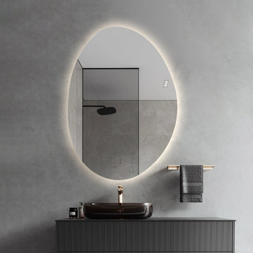 Indulge | Oblonga Touchless 500 x 700 Asymmetrical LED Mirror - Three Light Temperatures - Acqua Bathrooms