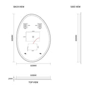 Indulge | Oblonga Touchless 600 x 800 Asymmetrical LED Mirror - Three Light Temperatures - Acqua Bathrooms