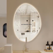 Oblonga Touchless 600 x 800 Asymmetrical LED Mirror - Three Light Temperatures - Acqua Bathrooms