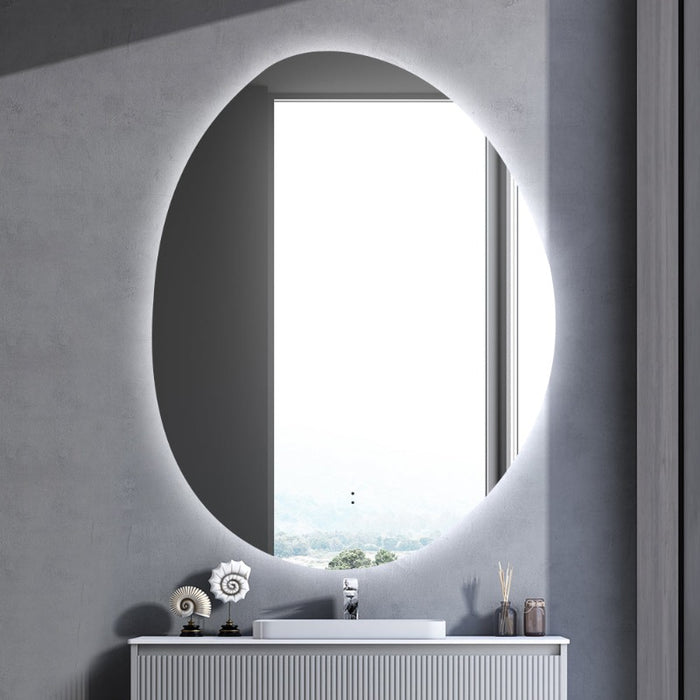 Indulge | Oblonga Touchless 700 x 900 Asymmetrical LED Mirror - Three Light Temperatures - Acqua Bathrooms