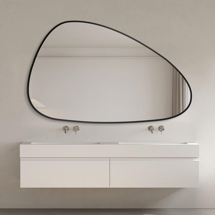 Oblonga 1200 x 750 Asymmetrical Matte Black Framed Mirror