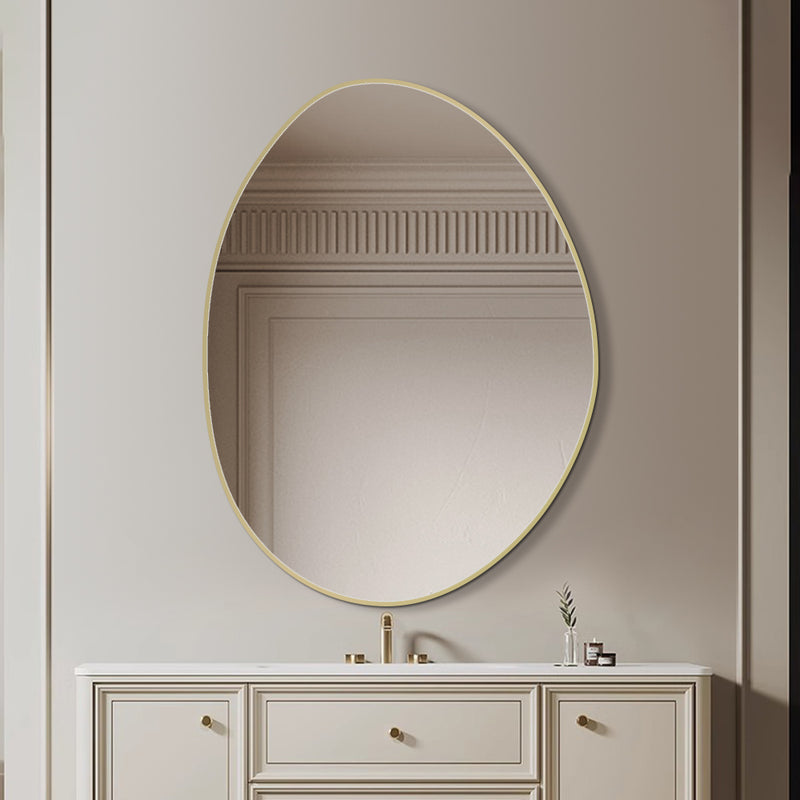 Oblonga 600 x 800 Asymmetrical Brushed Gold Framed Mirror