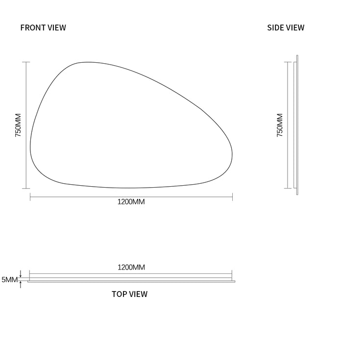 Oblonga 1200 x 750 Asymmetrical Polished Edge Mirror