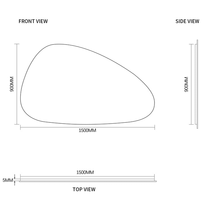 Oblonga 1500 x 900 Asymmetrical Polished Edge Mirror