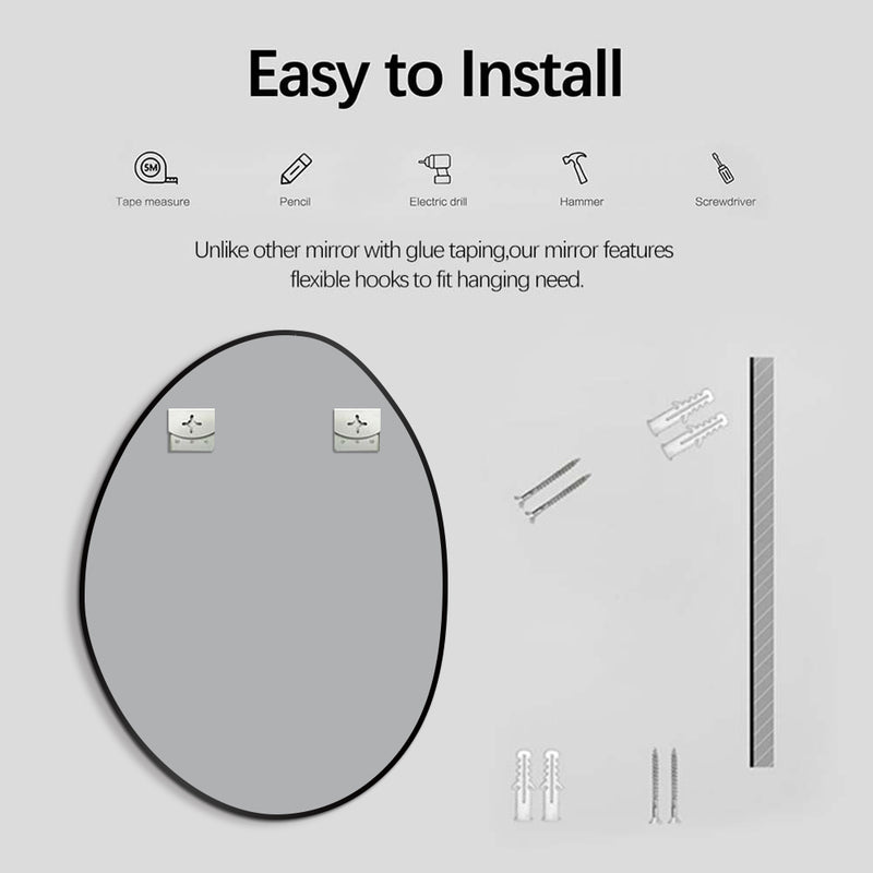 Oblonga 700 x 900 Asymmetrical Matte Black Framed Mirror