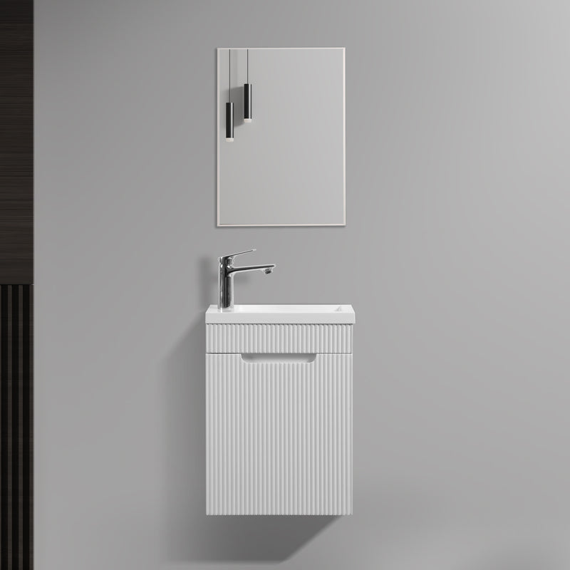 Indulge | Odessa 400 Fluted Matte White Wall Hung Vanity - Acqua Bathrooms