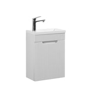 Indulge | Odessa 400 Fluted Matte White Wall Hung Vanity - Acqua Bathrooms