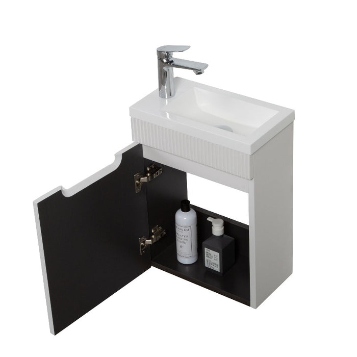 Indulge | Odessa 400 Fluted Matte White Wall Hung Vanity - Acqua Bathrooms