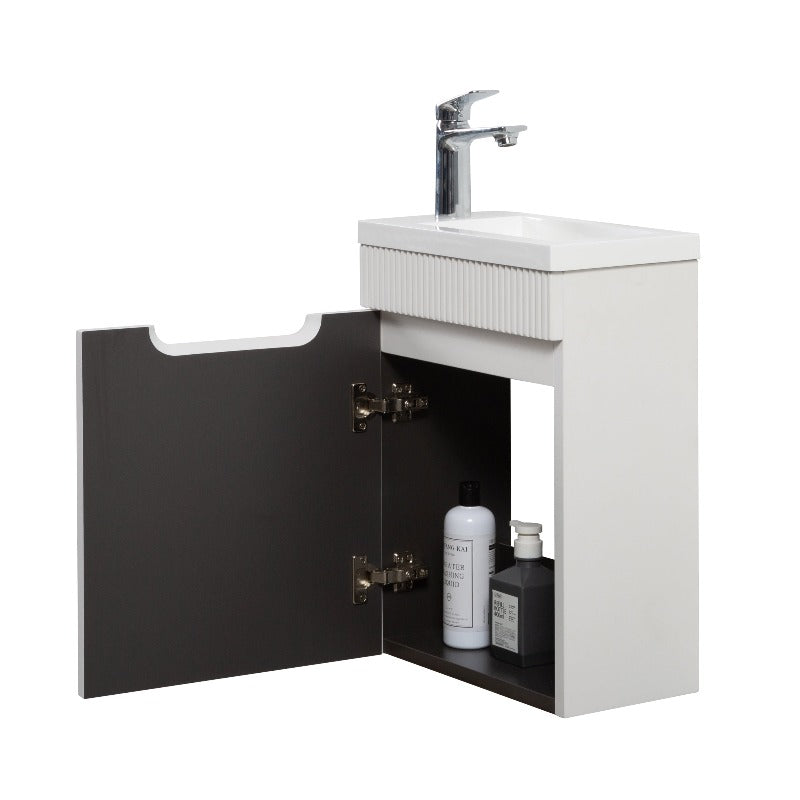Indulge | Odessa 400 Fluted Matte White Wall Hung Vanity - Acqua Bathrooms