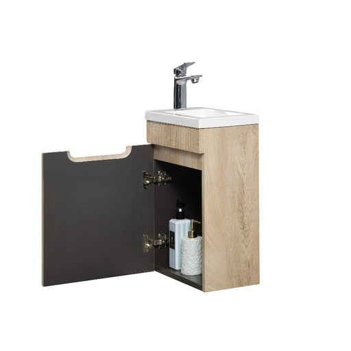 Indulge | Odessa 400 Fluted White Oak Wall Hung Vanity - Acqua Bathrooms
