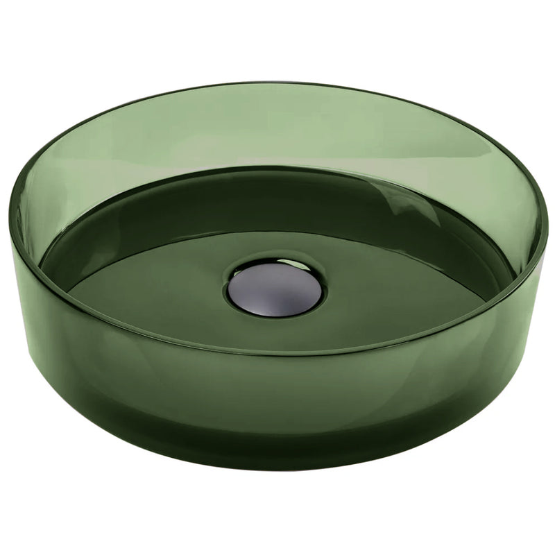Vetra 360mm Olive Translucent Resin Stone Round Above Counter Basin