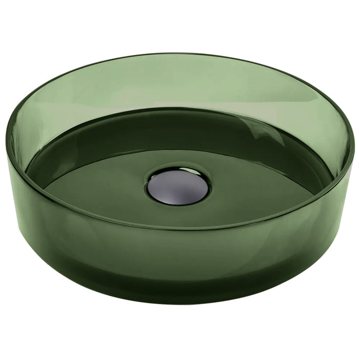 Vetra 360mm Olive Translucent Resin Stone Round Above Counter Basin