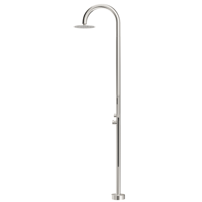 Mica Brushed Nickel Gooseneck Freestanding Outdoor Shower