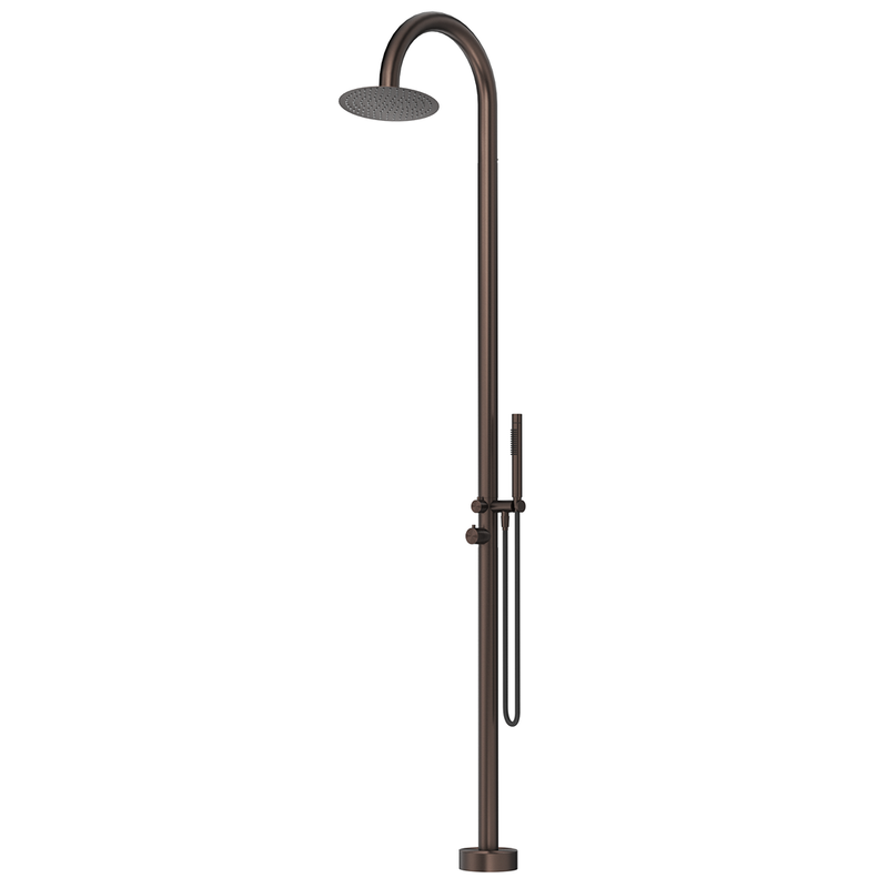 Mica Dusk Bronze Gooseneck Freestanding Outdoor Shower