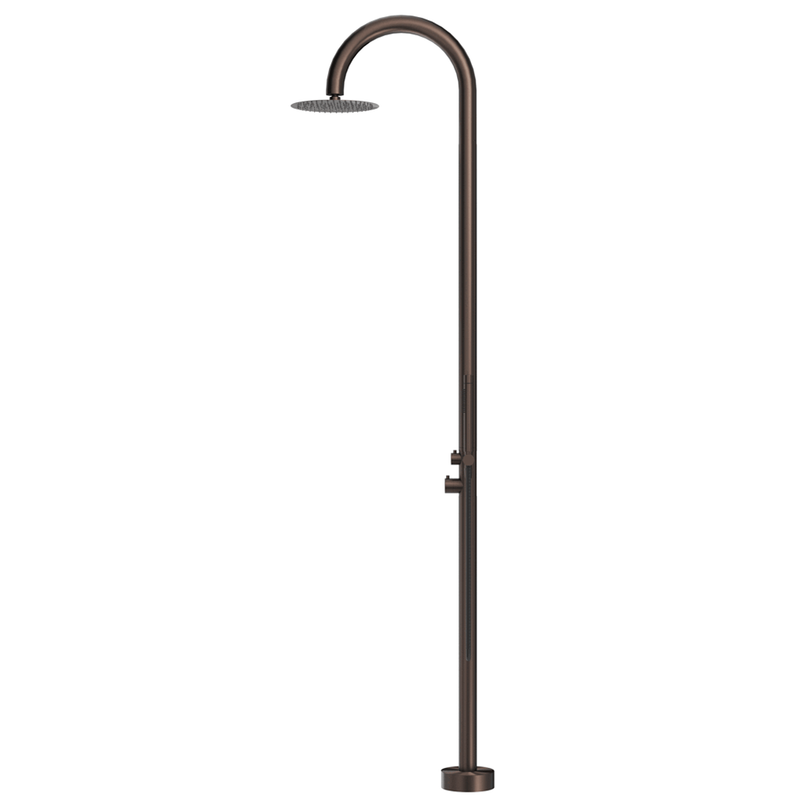 Mica Dusk Bronze Gooseneck Freestanding Outdoor Shower