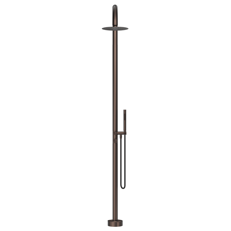 Mica Dusk Bronze Gooseneck Freestanding Outdoor Shower