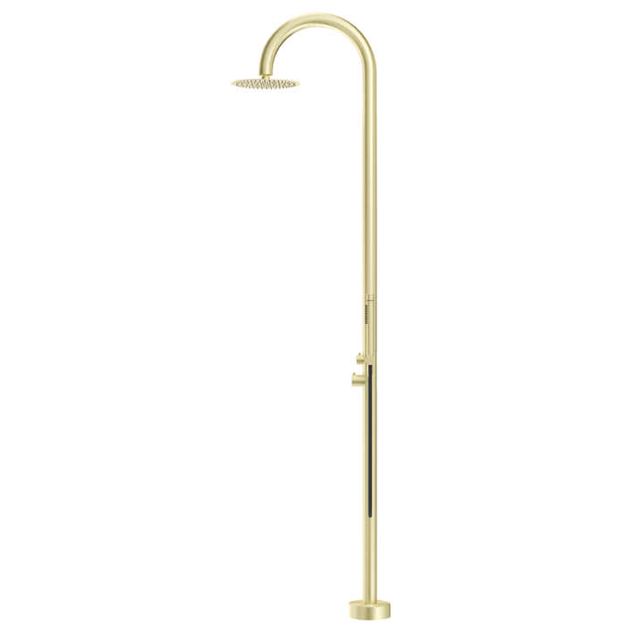 Mica French Gold Gooseneck Freestanding Outdoor Shower