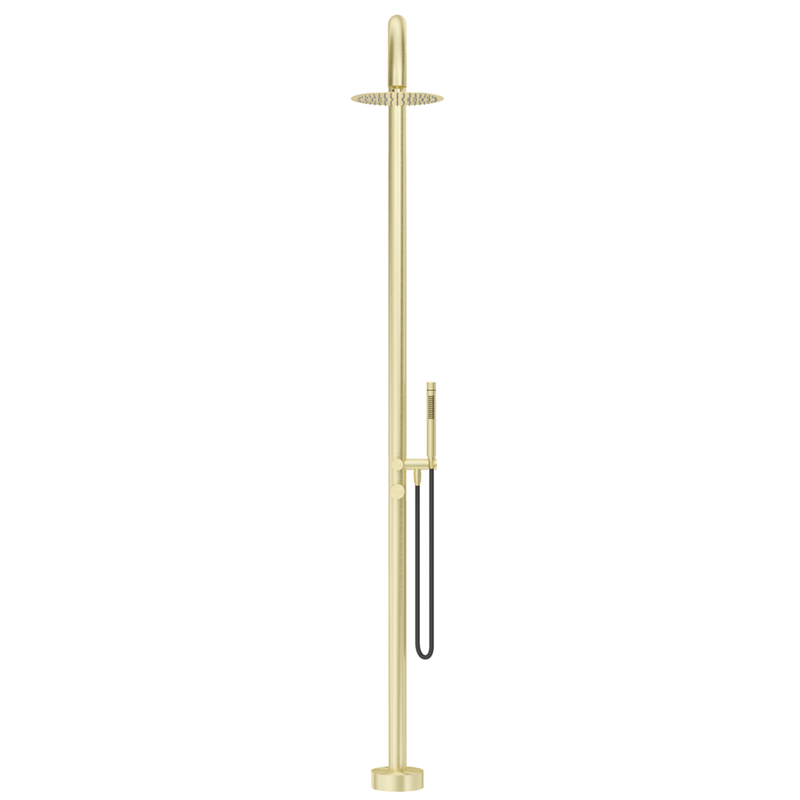 Mica French Gold Gooseneck Freestanding Outdoor Shower