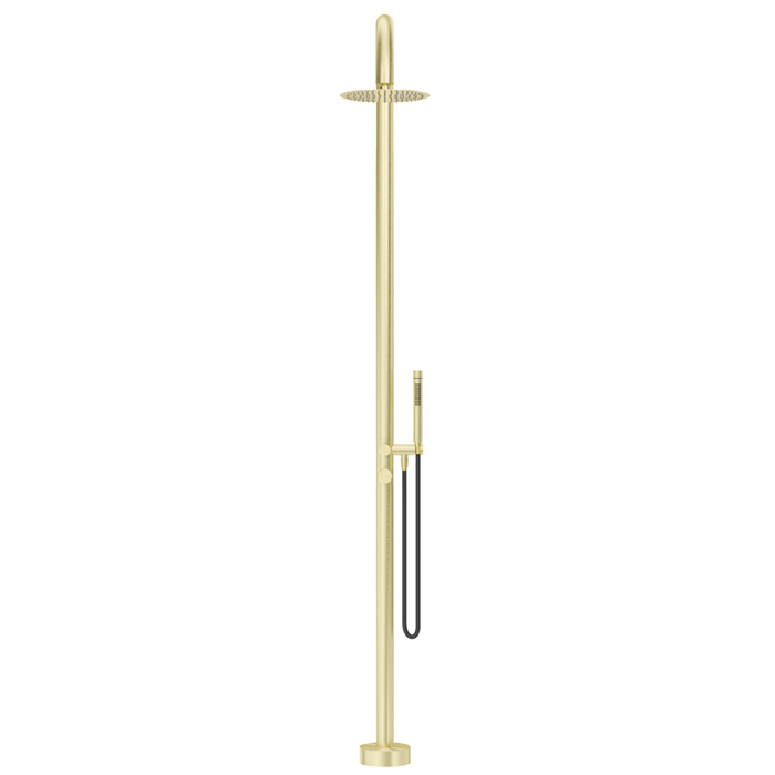 Mica French Gold Gooseneck Freestanding Outdoor Shower