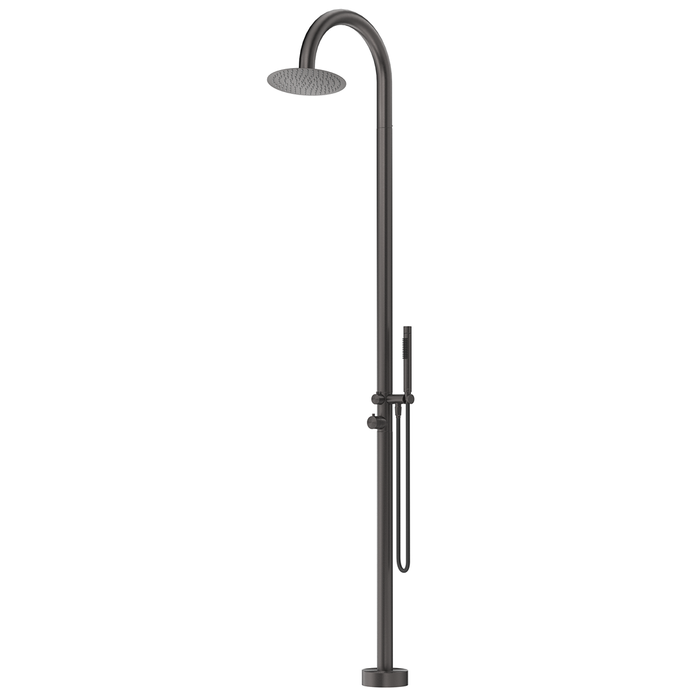 Mica Gun Metal Gooseneck Freestanding Outdoor Shower