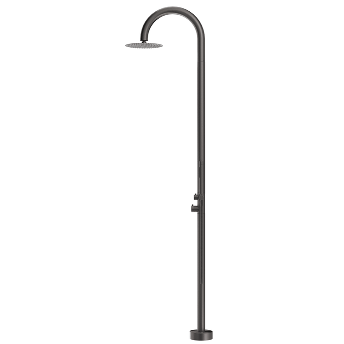 Mica Gun Metal Gooseneck Freestanding Outdoor Shower