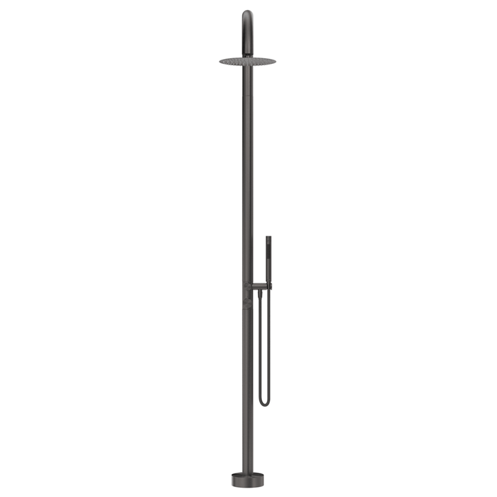 Mica Gun Metal Gooseneck Freestanding Outdoor Shower