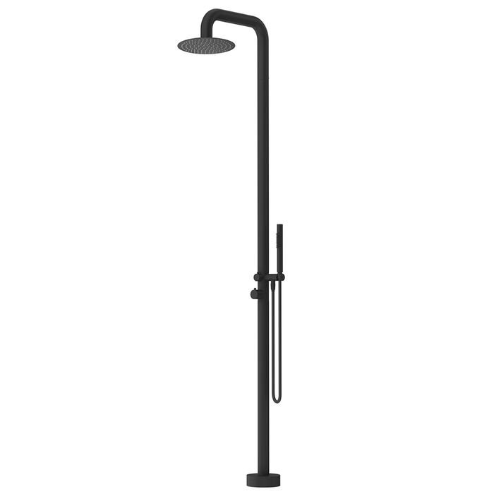 Mica Matte Black Soft Square Freestanding Outdoor Shower