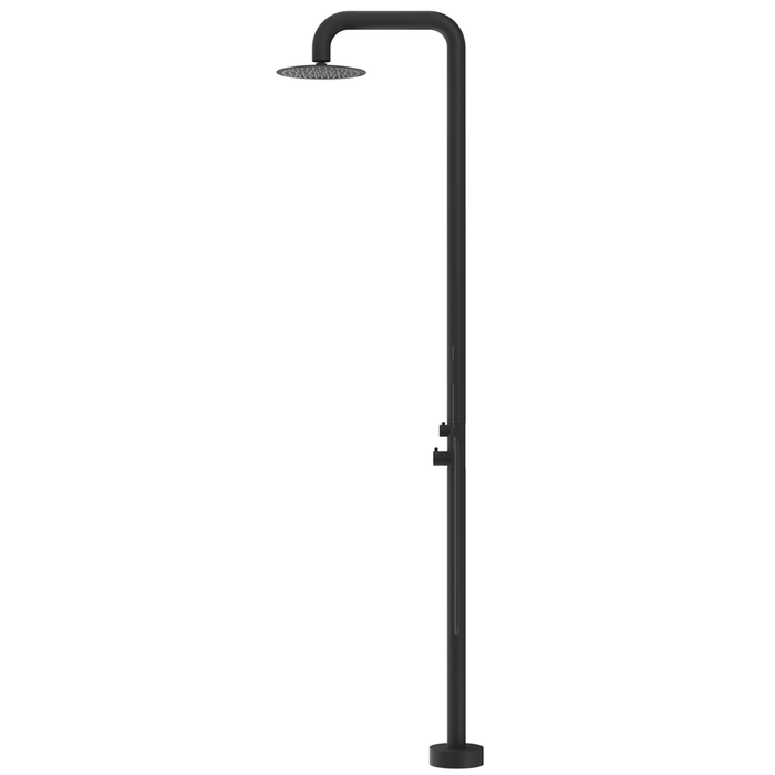 Mica Matte Black Soft Square Freestanding Outdoor Shower
