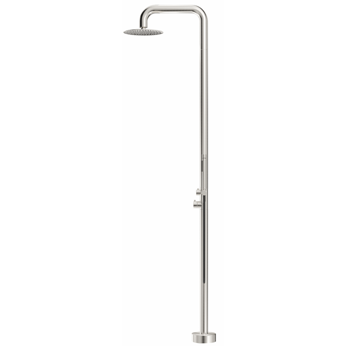Mica Brushed Nickel Soft Square Freestanding Outdoor Shower