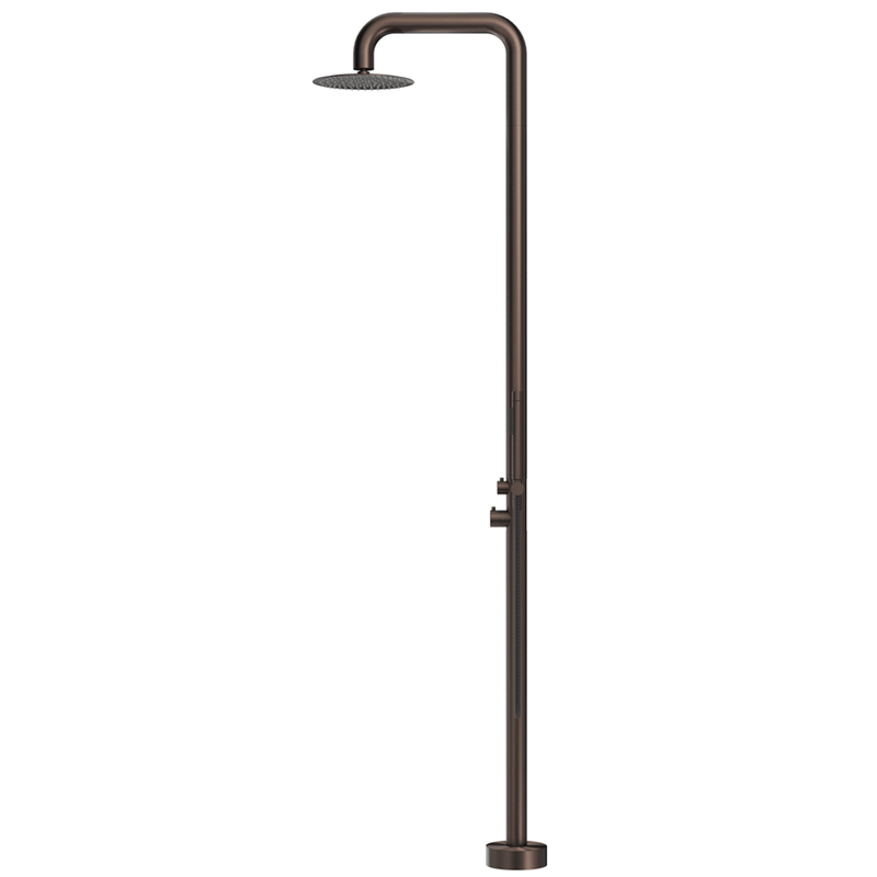 Mica Dusk Bronze Soft Square Freestanding Outdoor Shower