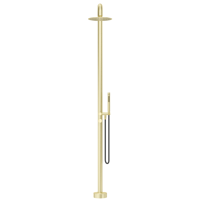 Mica French Gold Soft Square Freestanding Outdoor Shower