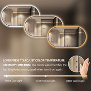Oval Pill Touchless 1500 x 800 Matte Black LED Mirror - Three Light Temperatures - Acqua Bathrooms