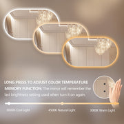 Oval Pill Touchless 1500 x 800 LED Mirror - Three Light Temperatures - Acqua Bathrooms